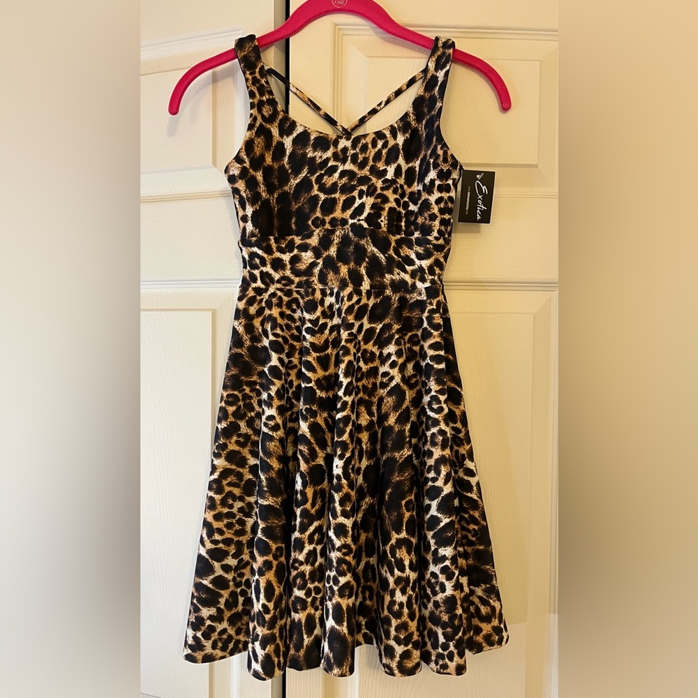 Exotica Athletica Mini Dress Leopard NEW